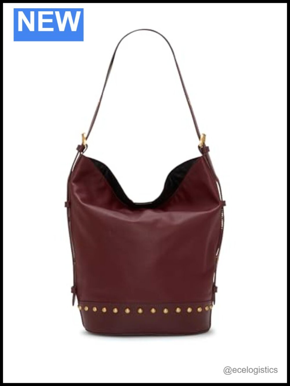 Vince Camuto Leather Hobo Crossbody Bag with Stud Accents